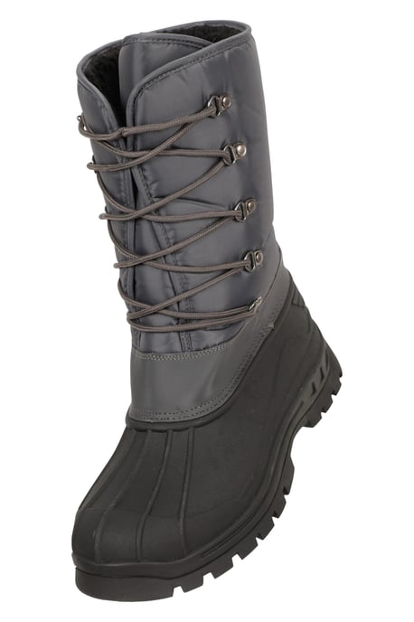 'Plough' Men's Snow Boots with Heel & Toe Bumper Snow Proof Shoes Grey - Image 6