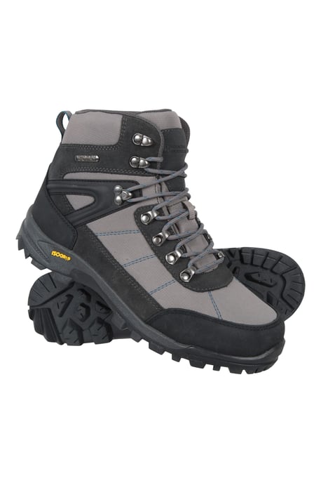 'Storm' Men's Waterproof Boots with Heel & Toe Bumpers IsoGrip Walking Shoes Dark Grey - Image 1