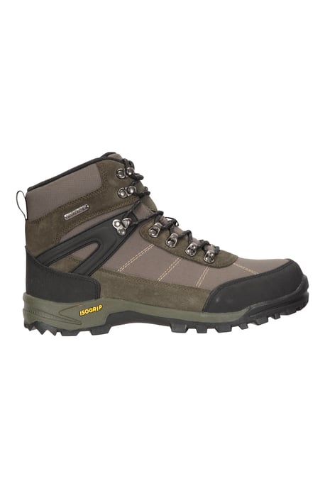'Storm' Men's Waterproof Boots with Heel & Toe Bumpers IsoGrip Walking Shoes Khaki - Image 2
