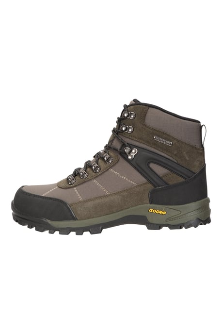 'Storm' Men's Waterproof Boots with Heel & Toe Bumpers IsoGrip Walking Shoes Khaki - Image 3