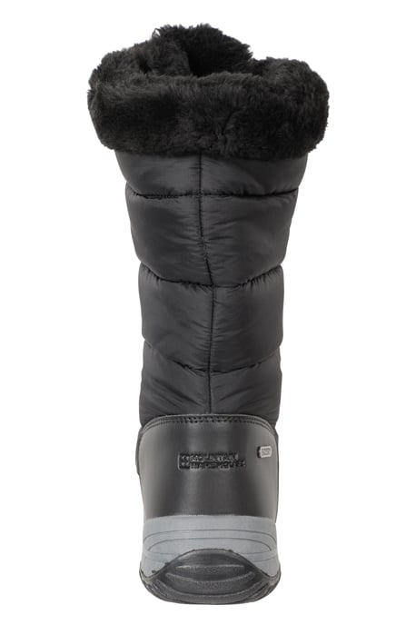 'Snowflake' Women's Long Snow Boots Faux Fur Waterproof Breathable Winter Shoes Black - Image 4