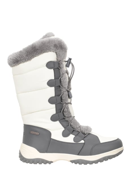 'Snowflake' Women's Long Snow Boots Faux Fur Waterproof Breathable Winter Shoes White - Image 2