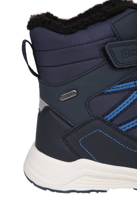 'Denver' Kids Snow Boots Sherpa Fleece Lined Waterproof Winter Shoes Navy - Image 6