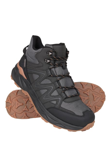 'Trail Blazer' Men's Walking Boots Waterproof Quick Dry Everyday Shoes Black - Image 1