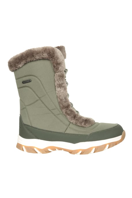 'Ohio' Women's Snow Boots Faux Fur Thermal Snow Proof Everyday Winter Shoes Khaki - Image 2