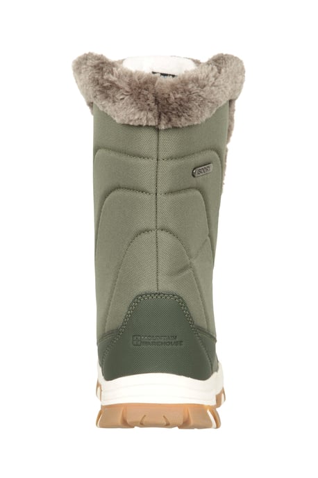 'Ohio' Women's Snow Boots Faux Fur Thermal Snow Proof Everyday Winter Shoes Khaki - Image 3