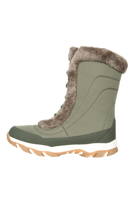'Ohio' Women's Snow Boots Faux Fur Thermal Snow Proof Everyday Winter Shoes Khaki - Image 4