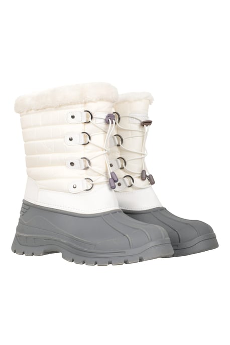 'Whistler' Women's Snow Boots Faux Fur Snow Proof Winter Skiing Shoes White - Image 1