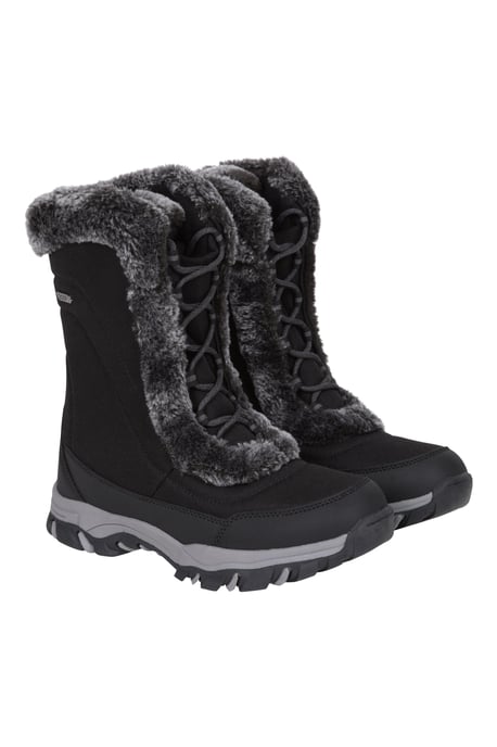 'Ohio' Women's Snow Boots Faux Fur Thermal Snow Proof Everyday Winter Shoes Black - Image 1