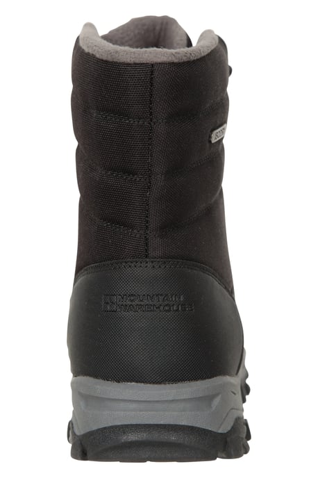 'Ohio' Men's Snow Boots Fleece Lined IsoTherm Waterproof Winter Skiing Shoes Black - Image 3