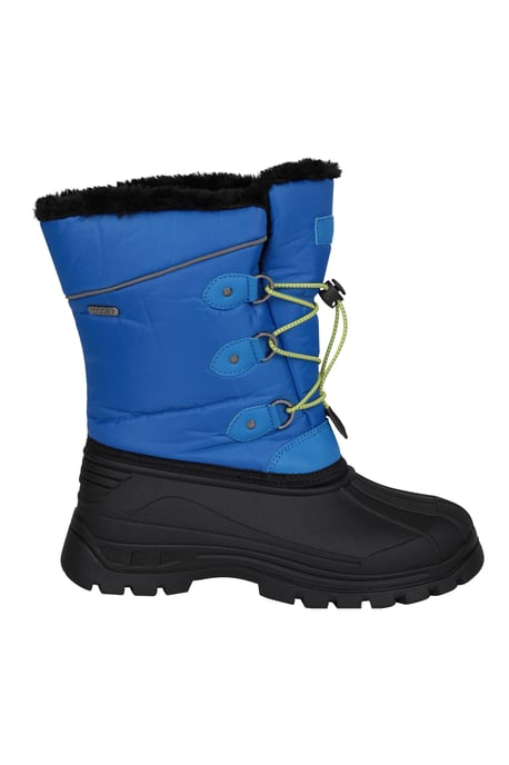 'Whistler' Kids Snow Boots with Deep Lugs Sherpa Lined Snow Proof Shoes Medium Blue - Image 2