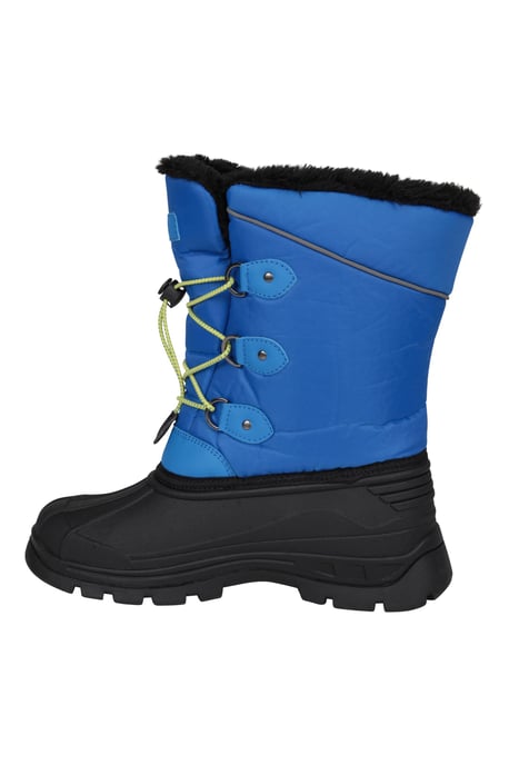 'Whistler' Kids Snow Boots with Deep Lugs Sherpa Lined Snow Proof Shoes Medium Blue - Image 4