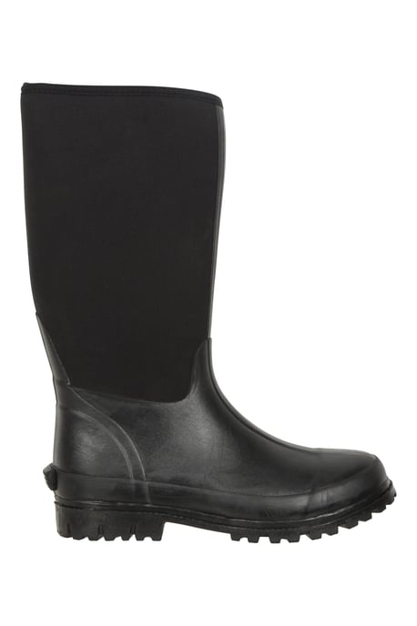 Men's Neoprene Mucker Long Boots Casual Waterproof Wellies Black - Image 2