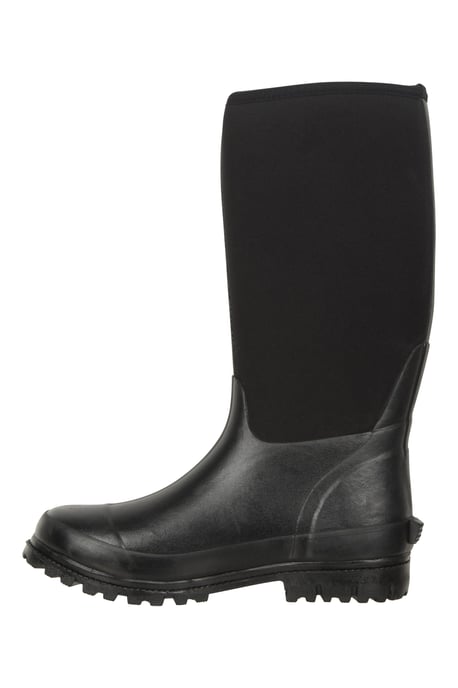 Men's Neoprene Mucker Long Boots Casual Waterproof Wellies Black - Image 4