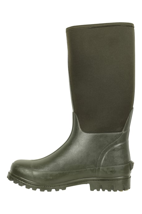 Men's Neoprene Mucker Long Boots Casual Waterproof Wellies Khaki - Image 4