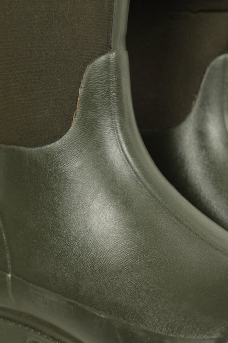 Men's Neoprene Mucker Long Boots Casual Waterproof Wellies Khaki - Image 6