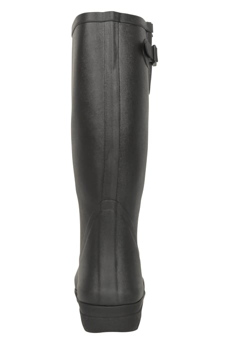 Men's Rubber Wellies Cotton Lining Waterproof Slip On Boots Black - Image 3