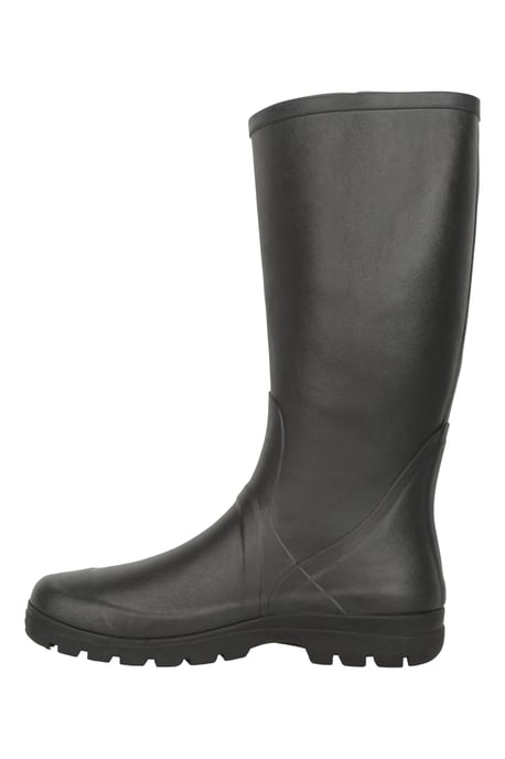Men's Rubber Wellies Cotton Lining Waterproof Slip On Boots Black - Image 4