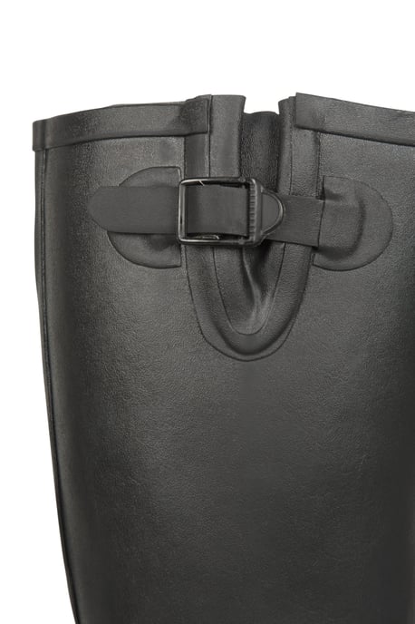 Men's Rubber Wellies Cotton Lining Waterproof Slip On Boots Black - Image 6