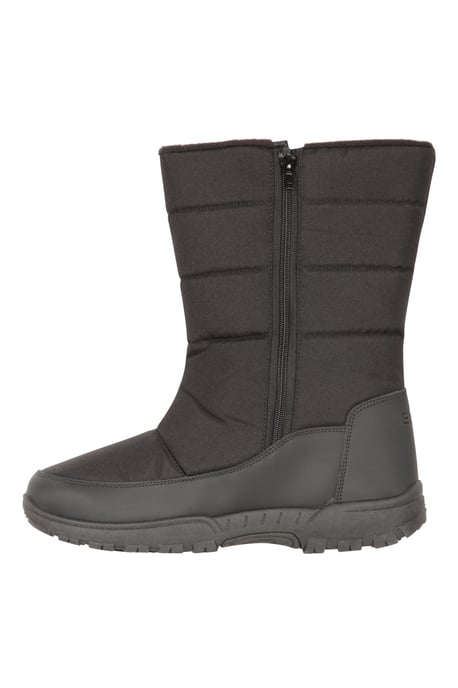'Icey' Men's Snow Boots Fleece Lined Snow Proof Upper Winter Shoes Black - Image 4