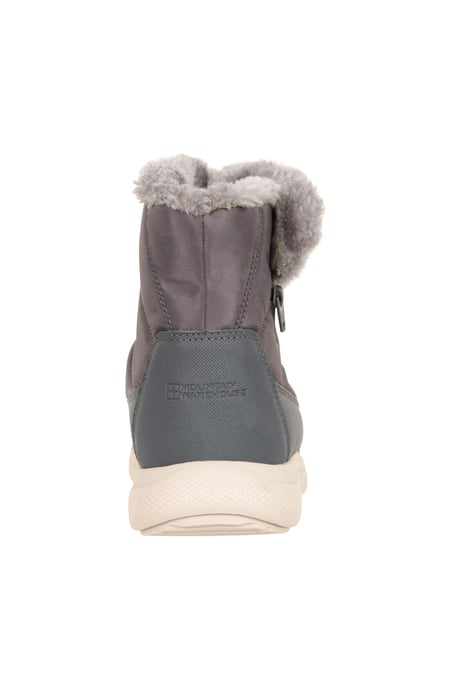'Boston' Women's Boots Fleece Lined Snow Proof Everyday Winter Shoes Grey - Image 3