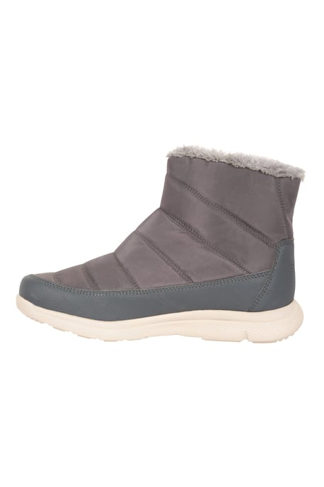 'Boston' Women's Boots Fleece Lined Snow Proof Everyday Winter Shoes Grey - Image 4