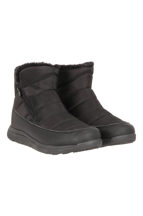 'Boston' Women's Boots Fleece Lined Snow Proof Everyday Winter Shoes Black - Image 1