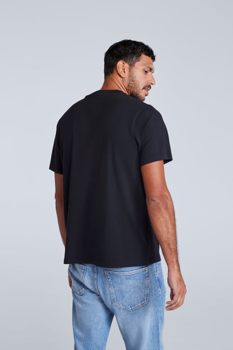 'Icon' Men's Logo Tee Relaxed Fit Casual Everyday T-Shirt Black - Image 3