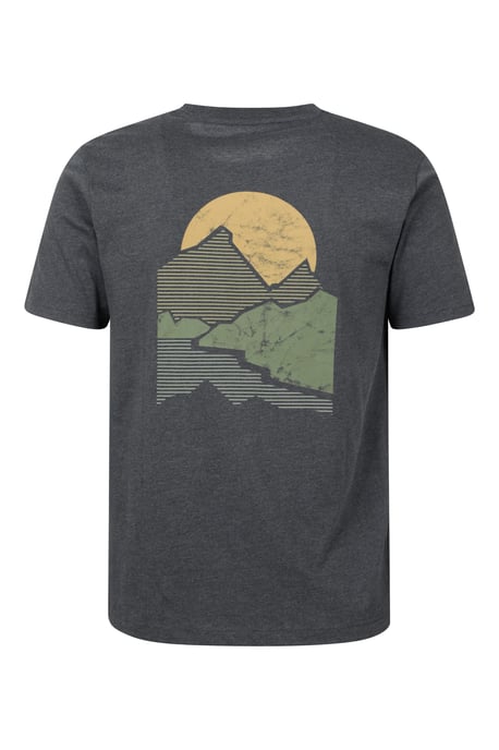 'Crest Mountain' Men's Graphic T-Shirt Cotton Breathable Tee Charcoal - Image 3