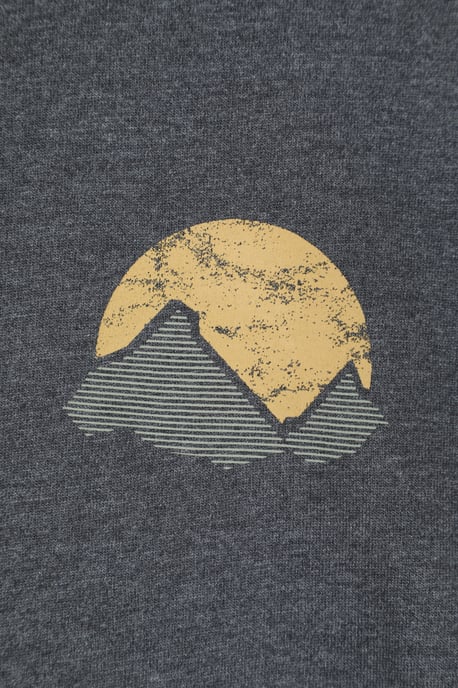 'Crest Mountain' Men's Graphic T-Shirt Cotton Breathable Tee Charcoal - Image 4