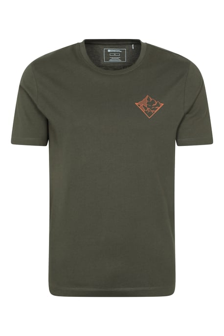'3 Peaks' Men's Printed Tee Cotton Breathable Casual T-Shirt Green - Image 5
