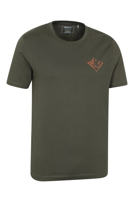 '3 Peaks' Men's Printed Tee Cotton Breathable Casual T-Shirt Green - Image 6