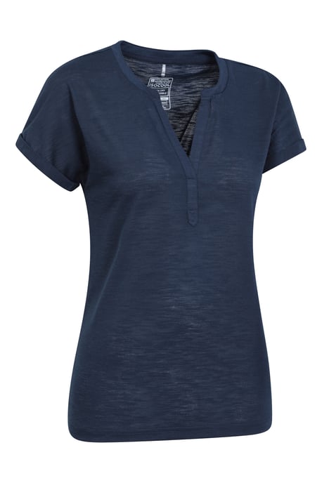 'Skye' Women's Slub T-Shirt Sun Protection Breathable Summer Tee Navy - Image 2