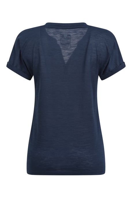 'Skye' Women's Slub T-Shirt Sun Protection Breathable Summer Tee Navy - Image 3