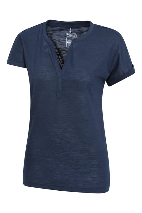 'Skye' Women's Slub T-Shirt Sun Protection Breathable Summer Tee Navy - Image 4