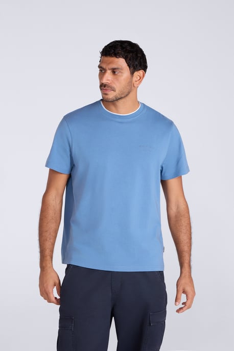 'Icon' Men's Logo Tee Relaxed Fit Casual Everyday T-Shirt Blue - Image 1