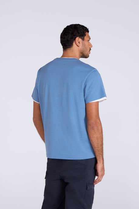 'Icon' Men's Logo Tee Relaxed Fit Casual Everyday T-Shirt Blue - Image 3
