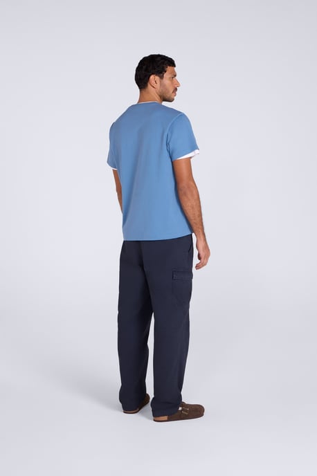 'Icon' Men's Logo Tee Relaxed Fit Casual Everyday T-Shirt Blue - Image 4