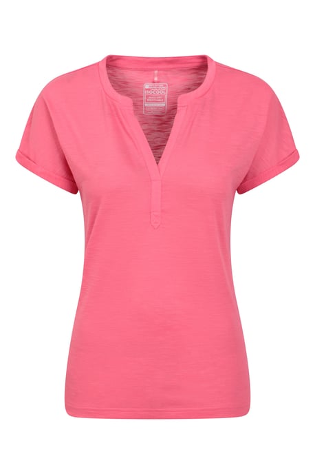'Skye' Women's Slub T-Shirt Sun Protection Breathable Summer Tee Pink - Image 5