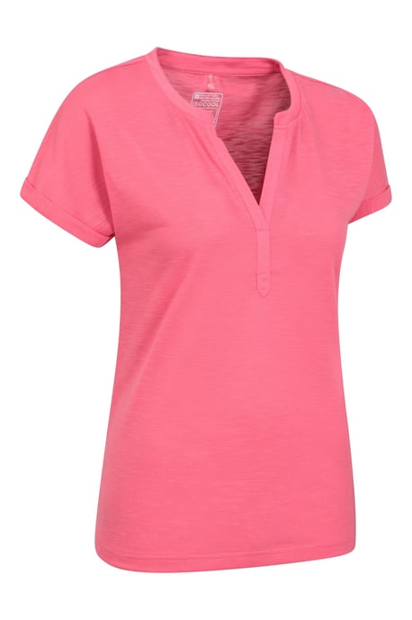 'Skye' Women's Slub T-Shirt Sun Protection Breathable Summer Tee Pink - Image 6