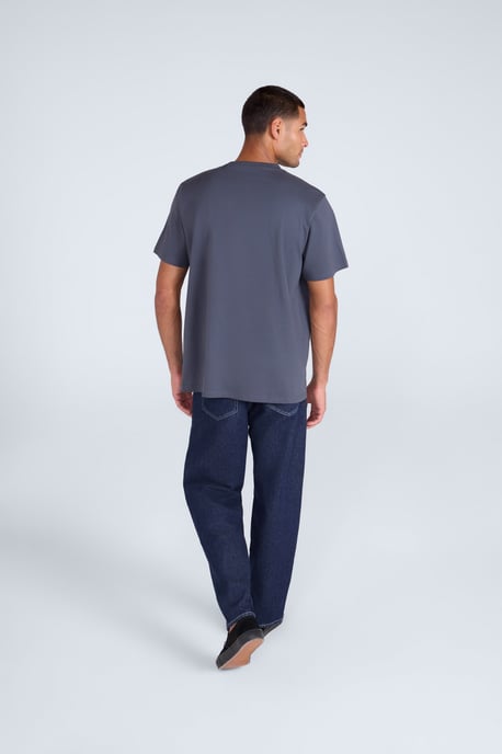 'Chase' Men's T-Shirt Cotton Relaxed Fit Breathable Summer Tee Dark Grey - Image 5