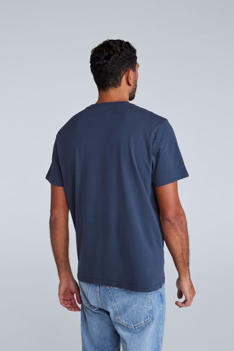 'Icon' Men's Logo Tee Relaxed Fit Casual Everyday T-Shirt Navy - Image 3