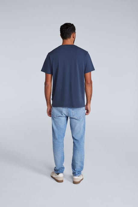 'Icon' Men's Logo Tee Relaxed Fit Casual Everyday T-Shirt Navy - Image 4