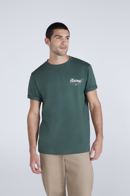 'Chase' Men's Graphic T-Shirt Breathable Summer Casual Tee Green - Image 1