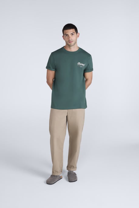 'Chase' Men's Graphic T-Shirt Breathable Summer Casual Tee Green - Image 3