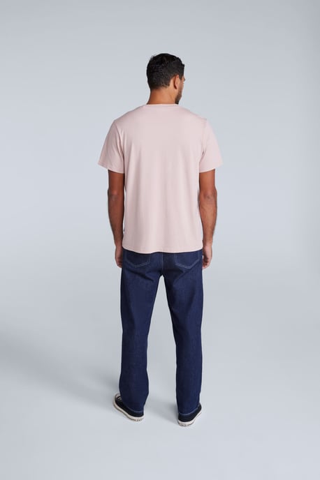 'Icon' Men's Logo Tee Relaxed Fit Casual Everyday T-Shirt Light Pink - Image 5