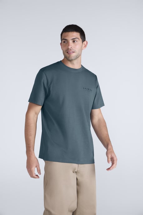 'Chase' Men's T-Shirt Cotton Relaxed Fit Breathable Summer Tee Navy - Image 1