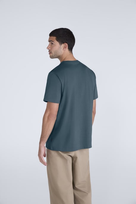 'Chase' Men's T-Shirt Cotton Relaxed Fit Breathable Summer Tee Navy - Image 3