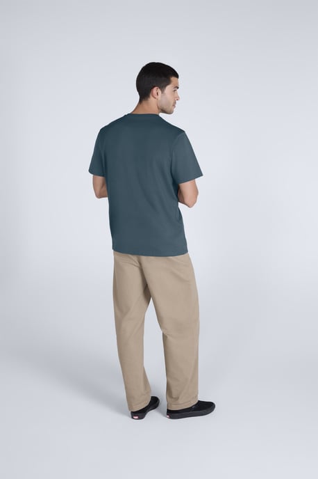 'Chase' Men's T-Shirt Cotton Relaxed Fit Breathable Summer Tee Navy - Image 4