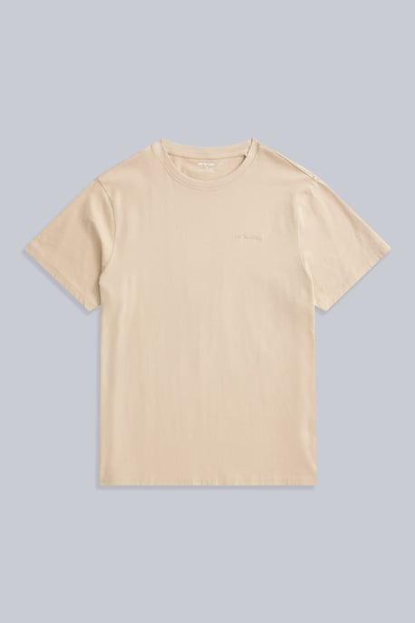 'Icon' Men's Logo Tee Relaxed Fit Casual Everyday T-Shirt Beige - Image 6